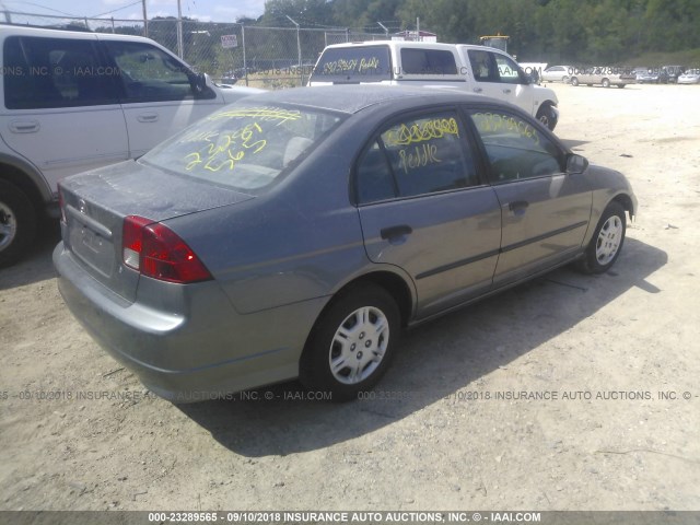 2HGES16385H584465 - 2005 HONDA CIVIC DX VP GRAY photo 4