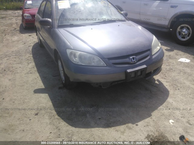 2HGES16385H584465 - 2005 HONDA CIVIC DX VP GRAY photo 6