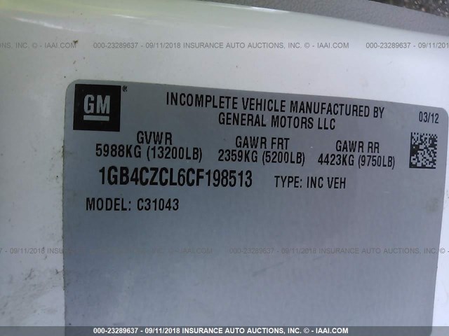 1GB4CZCL6CF198513 - 2012 CHEVROLET SILVERADO C3500 WHITE photo 10