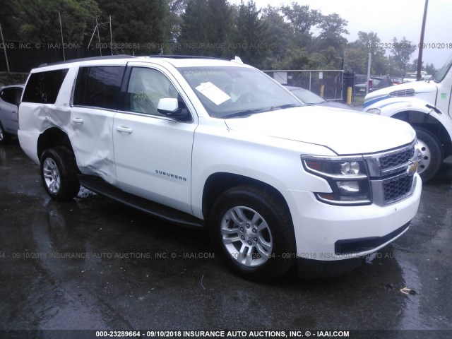 1GNSKHKC1JR187780 - 2018 CHEVROLET SUBURBAN K1500 LT WHITE photo 1