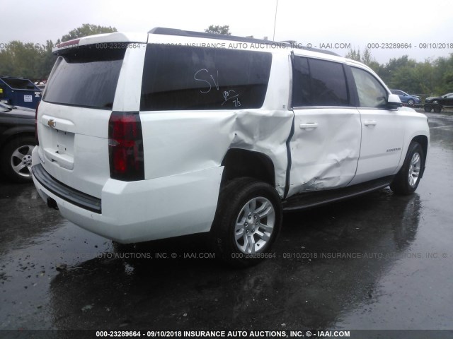 1GNSKHKC1JR187780 - 2018 CHEVROLET SUBURBAN K1500 LT WHITE photo 4