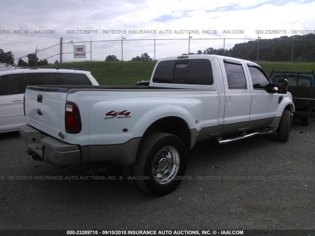 1FTXW43R48EC96119 - 2008 FORD F450 SUPER DUTY WHITE photo 4