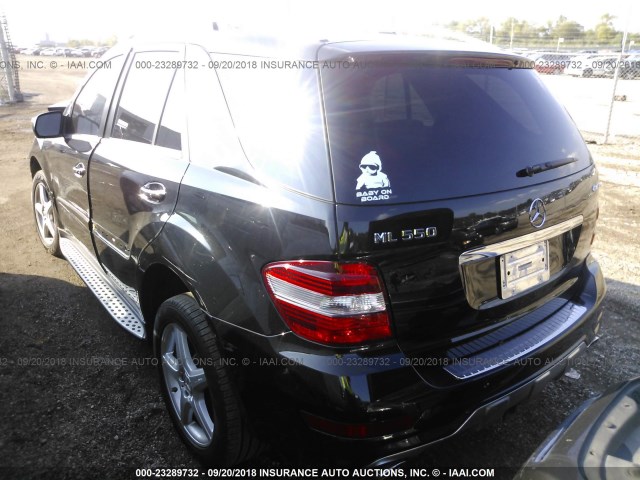 4JGBB72E59A452212 - 2009 MERCEDES-BENZ ML 550 BLACK photo 3