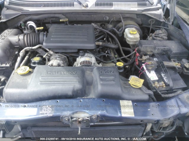 1B7HG2AN31S299610 - 2001 DODGE DAKOTA QUAD BLUE photo 10