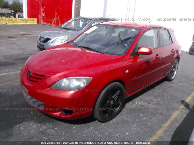 JM1BK143051274538 - 2005 MAZDA 3 HATCHBACK RED photo 2