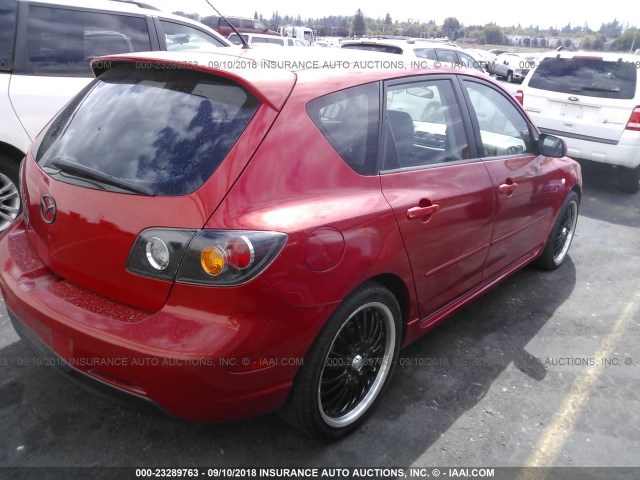 JM1BK143051274538 - 2005 MAZDA 3 HATCHBACK RED photo 4