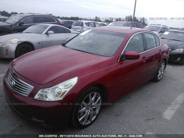 JNKCV61E79M310582 - 2009 INFINITI G37 JOURNEY/SPORT RED photo 2