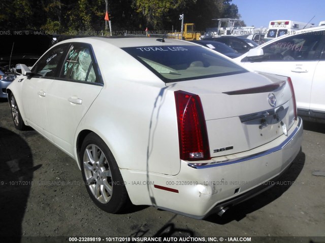 1G6DP57V780124549 - 2008 CADILLAC CTS HI FEATURE V6 WHITE photo 3