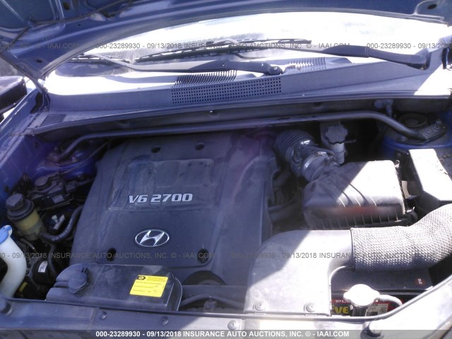 KM8JN12D67U667486 - 2007 HYUNDAI TUCSON BLUE photo 10