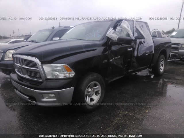 1C6RD7LT0CS239901 - 2012 DODGE RAM 1500 SLT BLACK photo 2