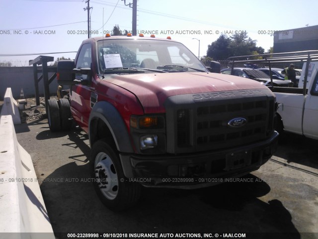 1FDAF56R18EC15340 - 2008 FORD F550 SUPER DUTY RED photo 1