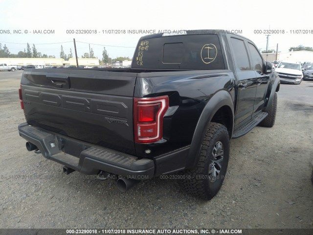 1FTFW1RG3JFD13203 - 2018 FORD F150 RAPTOR BLACK photo 4