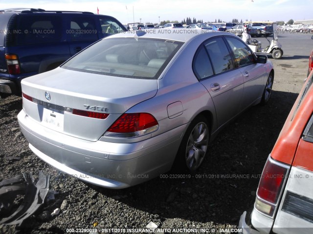 WBAGL63494DP70202 - 2004 BMW 745 I SILVER photo 4