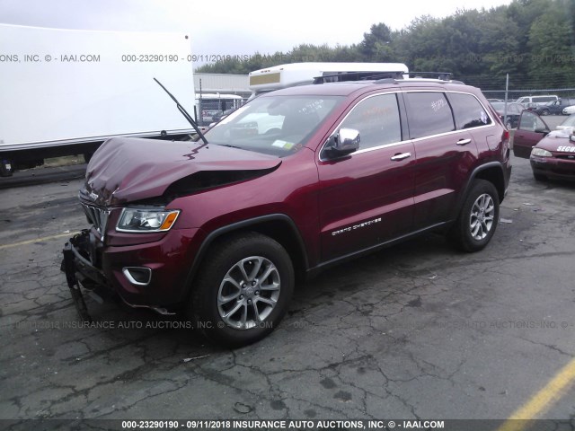 1C4RJFBG5EC163377 - 2014 JEEP GRAND CHEROKEE LIMITED RED photo 2