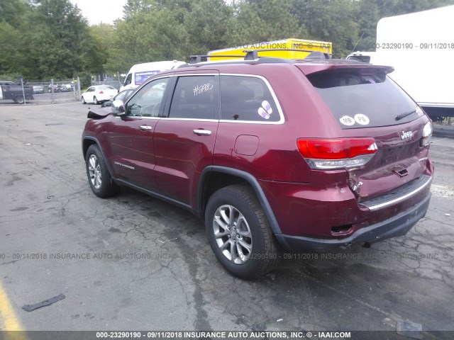 1C4RJFBG5EC163377 - 2014 JEEP GRAND CHEROKEE LIMITED RED photo 3