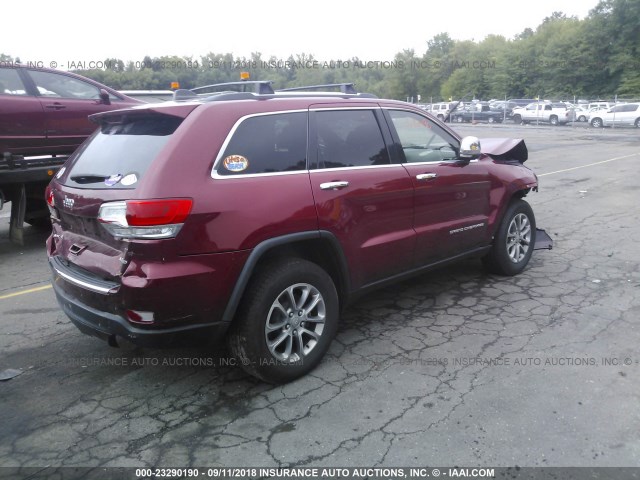 1C4RJFBG5EC163377 - 2014 JEEP GRAND CHEROKEE LIMITED RED photo 4