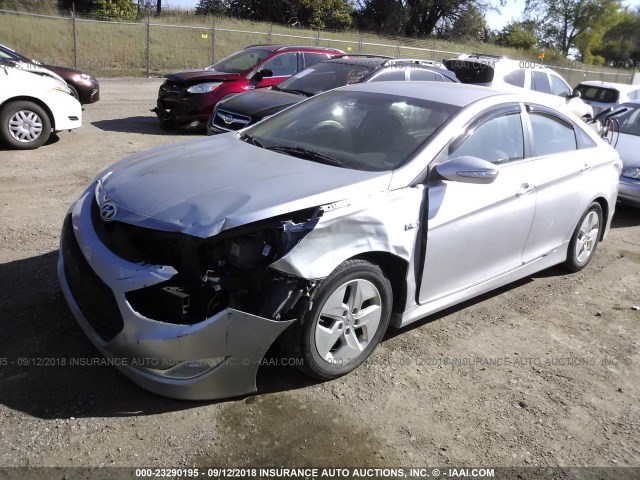 KMHEC4A47BA005498 - 2011 HYUNDAI SONATA HYBRID SILVER photo 2