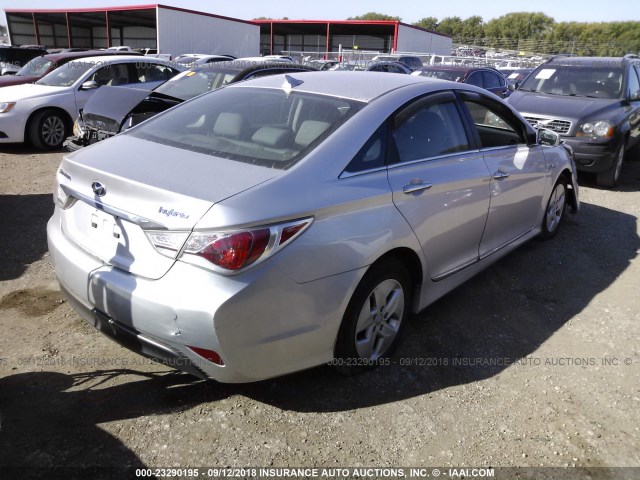 KMHEC4A47BA005498 - 2011 HYUNDAI SONATA HYBRID SILVER photo 4