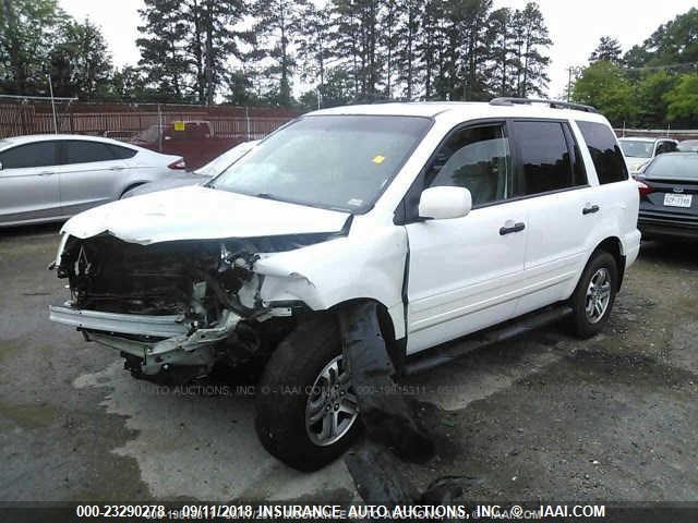 2HKYF18714H505482 - 2004 HONDA PILOT EXL WHITE photo 2