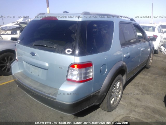 1FMDK02W38GA33473 - 2008 FORD TAURUS X SEL Light Blue photo 4