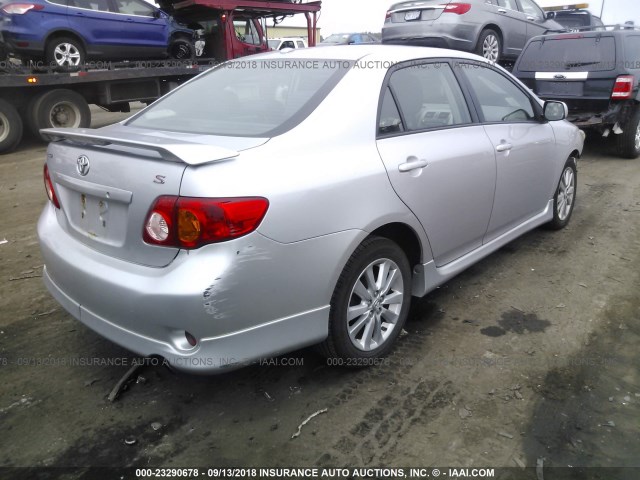 1NXBU4EE0AZ244391 - 2010 TOYOTA COROLLA S/LE/XLE SILVER photo 4