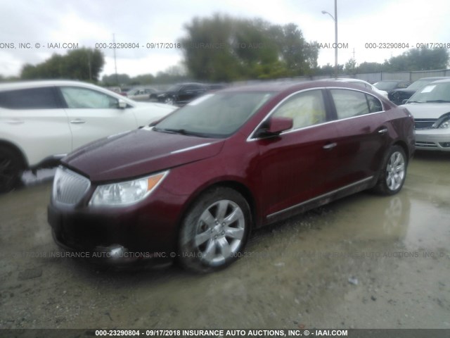 1G4GE5ED4BF219449 - 2011 BUICK LACROSSE CXS RED photo 2