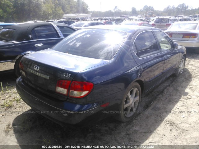 JNKDA31A32T030777 - 2002 INFINITI I35 Dark Blue photo 4