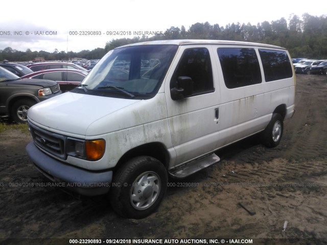 1FBNE31L46HB22490 - 2006 FORD ECONOLINE E350 SUPER DUTY WAGON WHITE photo 2