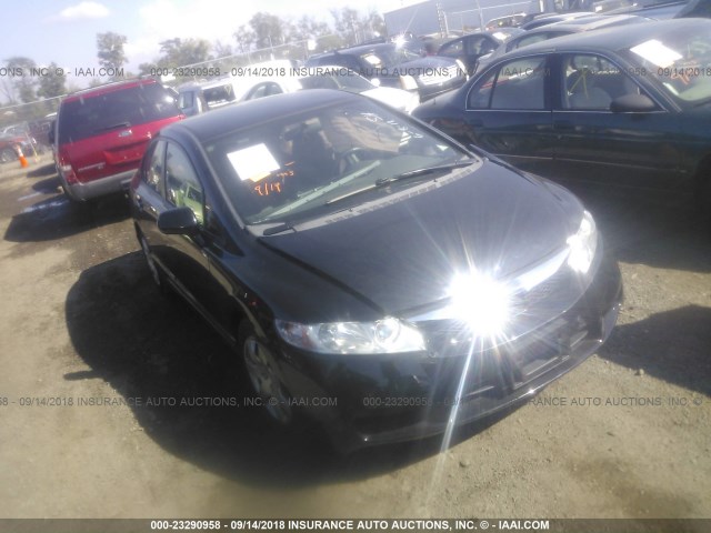 19XFA16599E037892 - 2009 HONDA CIVIC LX BLACK photo 1