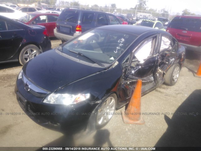 19XFA16599E037892 - 2009 HONDA CIVIC LX BLACK photo 2