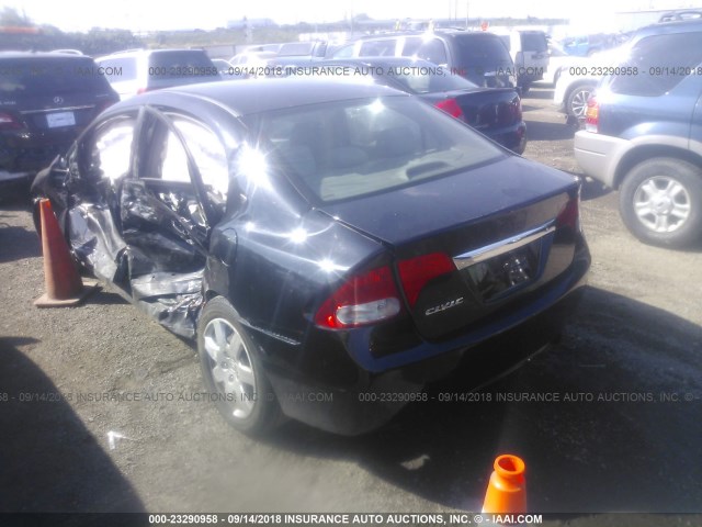 19XFA16599E037892 - 2009 HONDA CIVIC LX BLACK photo 3