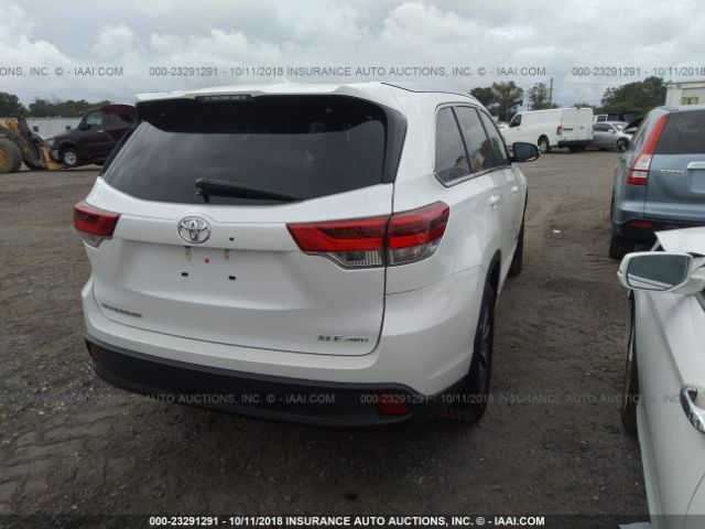 5TDJZRFHXJS493762 - 2018 TOYOTA HIGHLANDER SE/XLE WHITE photo 4