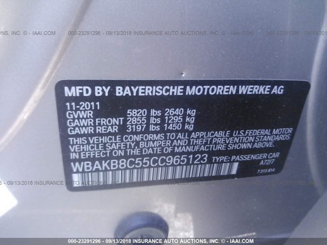 WBAKB8C55CC965123 - 2012 BMW 750 LI GOLD photo 9