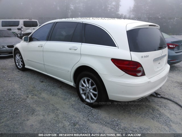 4JGCB75E96A013588 - 2006 MERCEDES-BENZ R 500 WHITE photo 3