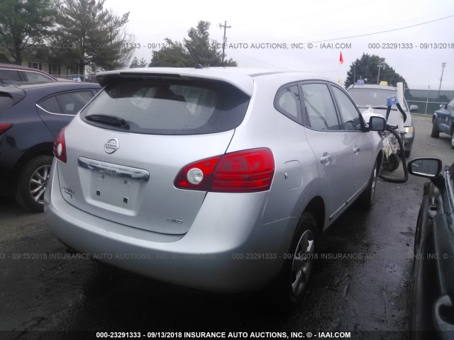 JN8AS5MV9BW661614 - 2011 NISSAN ROGUE S/SV/KROM SILVER photo 4