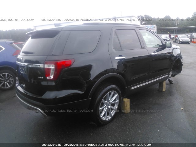 1FM5K8F87HGE40307 - 2017 FORD EXPLORER LIMITED BLACK photo 4