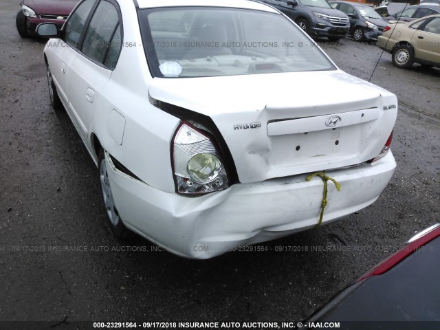 KMHDN46D94U762340 - 2004 HYUNDAI ELANTRA GLS/GT WHITE photo 6