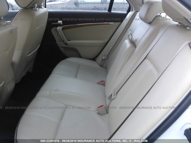 3LNDL2L31BR770670 - 2011 LINCOLN MKZ HYBRID WHITE photo 8