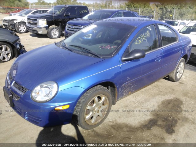 1B3ES56C05D154711 - 2005 DODGE NEON SXT BLUE photo 2