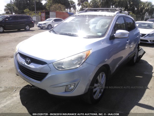 KM8JU3AC7BU135437 - 2011 HYUNDAI TUCSON GLS/LIMITED Light Blue photo 2