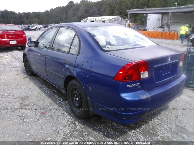 2HGES163X4H592596 - 2004 HONDA CIVIC DX VP BLUE photo 3