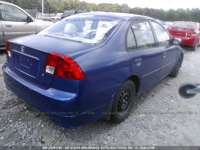 2HGES163X4H592596 - 2004 HONDA CIVIC DX VP BLUE photo 4