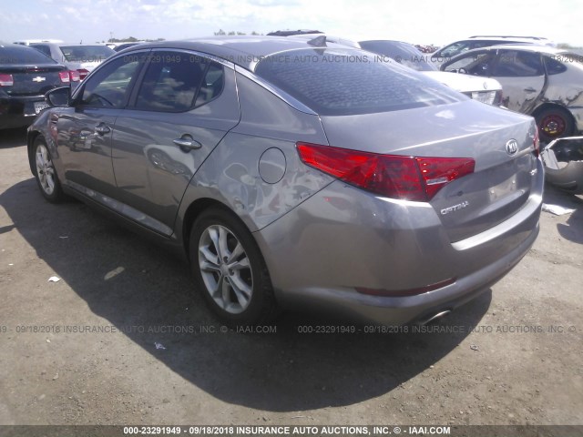 5XXGN4A74DG117202 - 2013 KIA OPTIMA EX GRAY photo 3