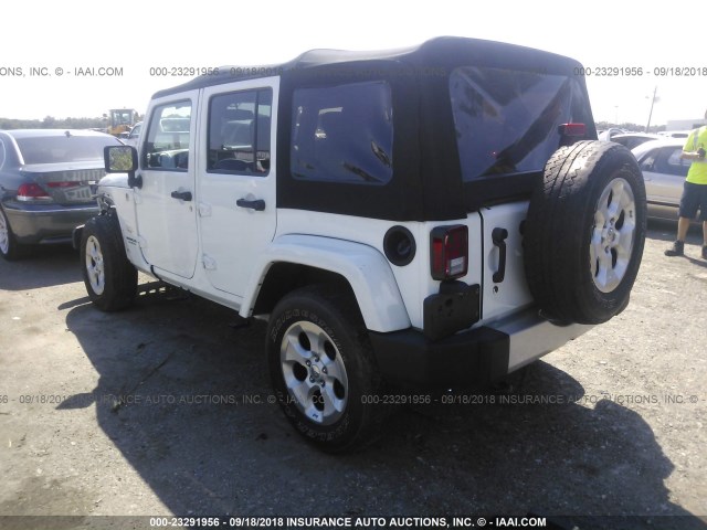 1C4HJWEG1EL198036 - 2014 JEEP WRANGLER UNLIMITE SAHARA WHITE photo 3