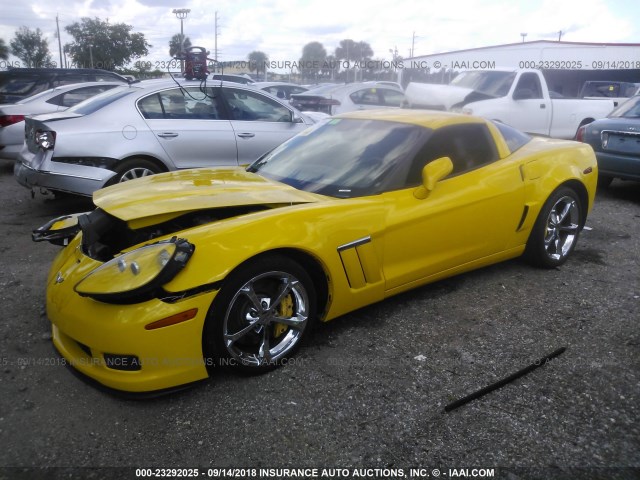 1G1YW2DW2C5108955 - 2012 CHEVROLET CORVETTE GRAND SPORT YELLOW photo 2