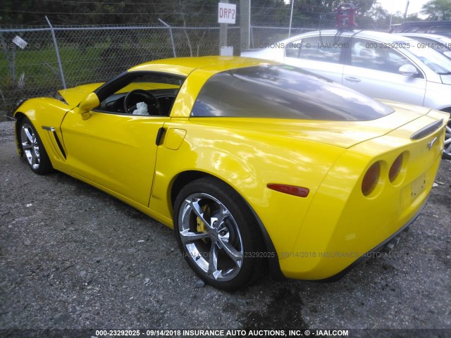 1G1YW2DW2C5108955 - 2012 CHEVROLET CORVETTE GRAND SPORT YELLOW photo 3