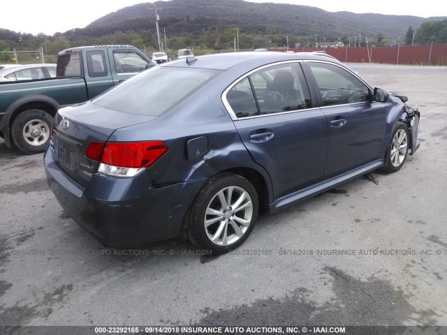 4S3BMBD61E3006175 - 2014 SUBARU LEGACY 2.5I PREMIUM BLUE photo 4