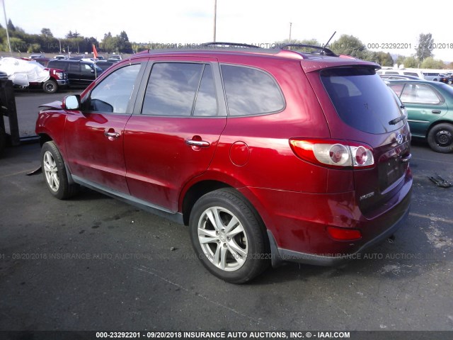 5NMSK4AG4AH373629 - 2010 HYUNDAI SANTA FE LIMITED RED photo 3