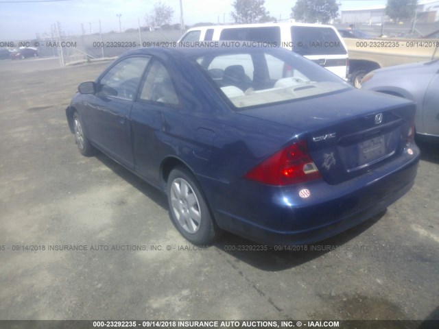 1HGEM22961L116001 - 2001 HONDA CIVIC SI/EX BLUE photo 3