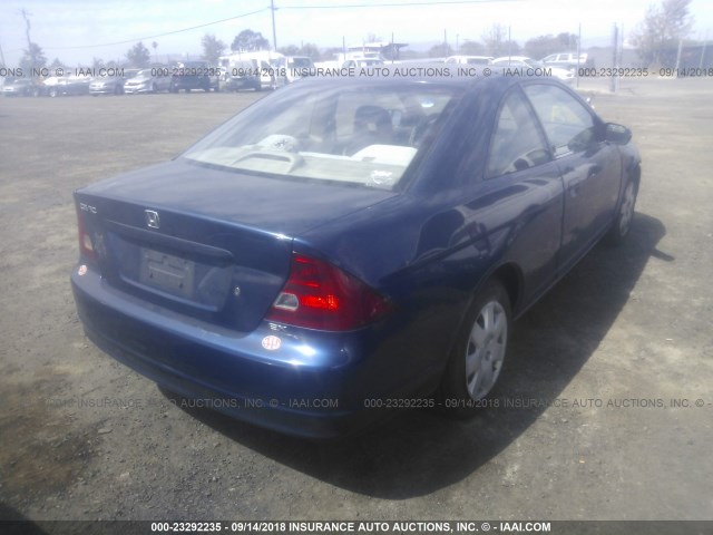 1HGEM22961L116001 - 2001 HONDA CIVIC SI/EX BLUE photo 4